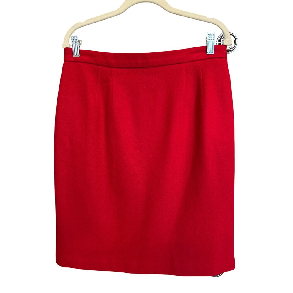 Worthington | Vintage Red 100% Wool Pencil Skirt | 12